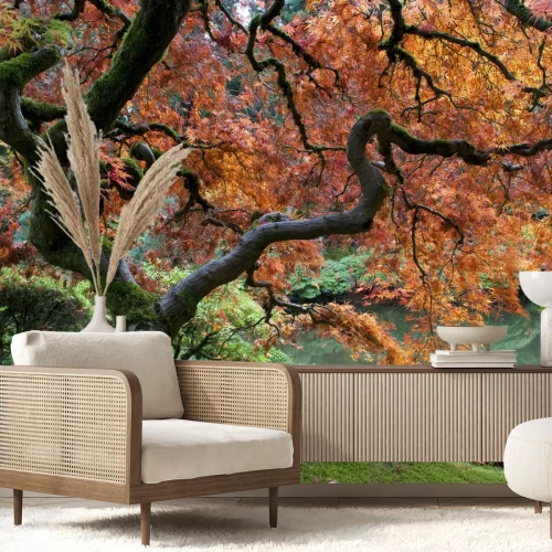 Fotobehang Japanse tuin in de herfst