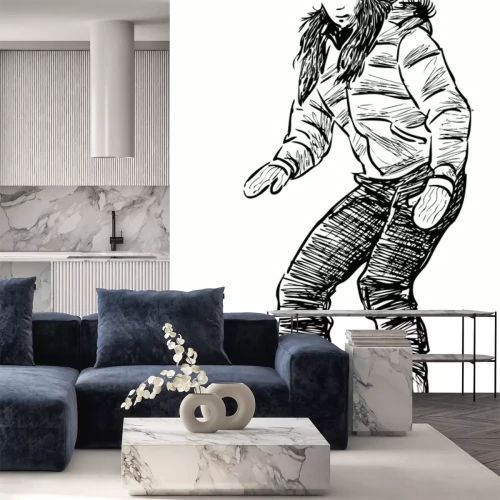 Sticker Meisje op een snowboard