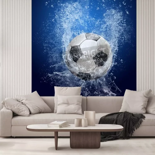 Fotobehang Bal die in het water valt