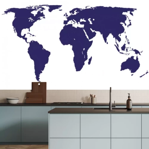 Sticker Vector World Map - Afrika, Amerika, Azië, Europa en Oceanië