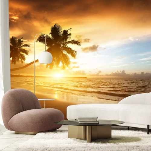 Fotobehang Zonsondergang boven de Caraïbische Zee