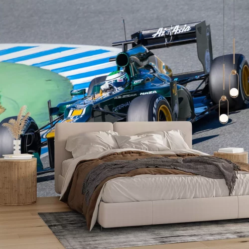 Fotobehang Marineblauwe Formule 1 raceauto