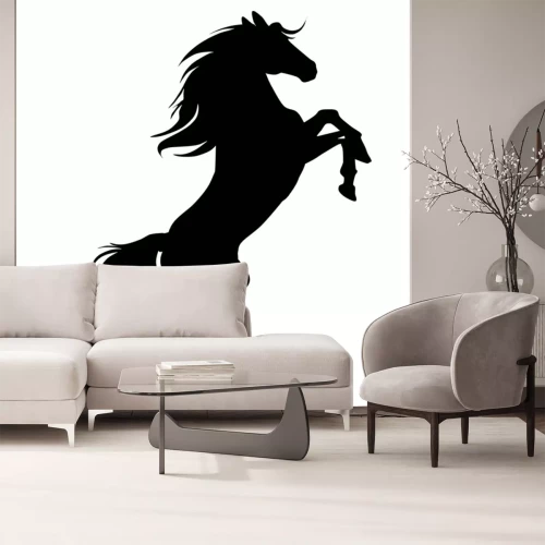 Sticker Paarden zwarte mount met verhoogde hoeven