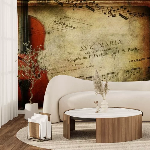 Fotobehang Muziek viool en noten