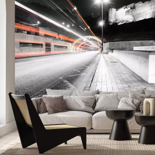 Fotobehang Tunnel met lichtstrepen