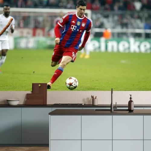 Fotobehang Robert Lewandowski tijdens de wedstrijd in Duitsland