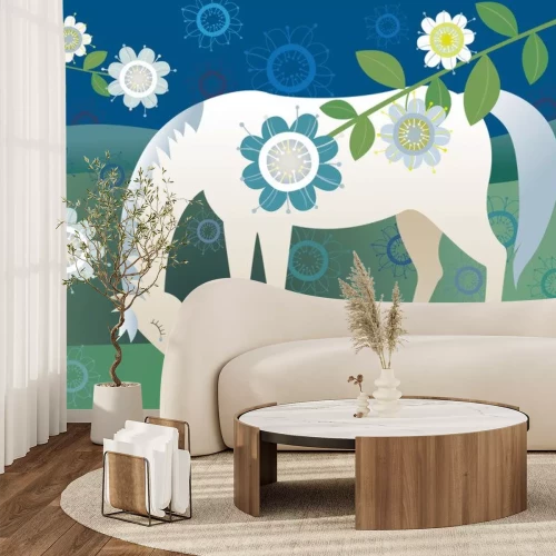 Sticker Een merrie met grijze manen