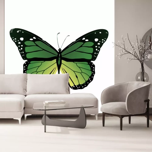 Sticker Groene grafische vlinder