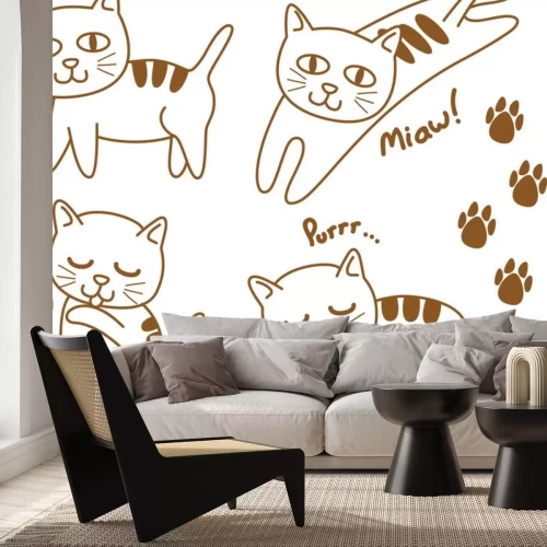 Sticker Een babykat met drie strepen op zijn rug