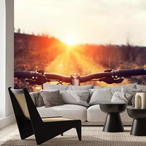 Fotobehang Fiets op een onverhard pad