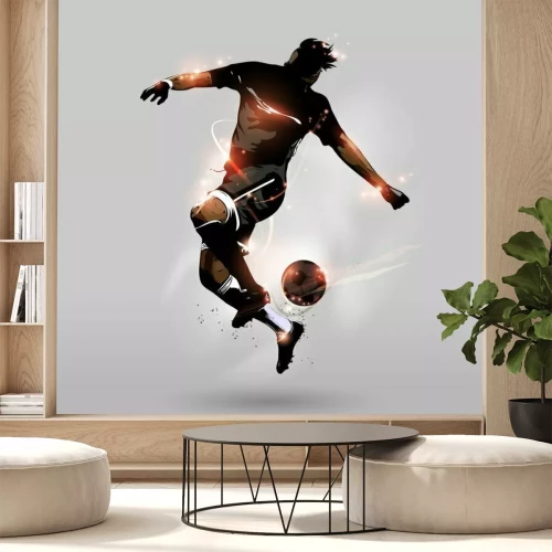 Fotobehang Abstract silhouet van een voetballer in moderne stijl