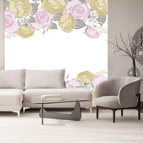 Sticker Delicaat frame van bloemen