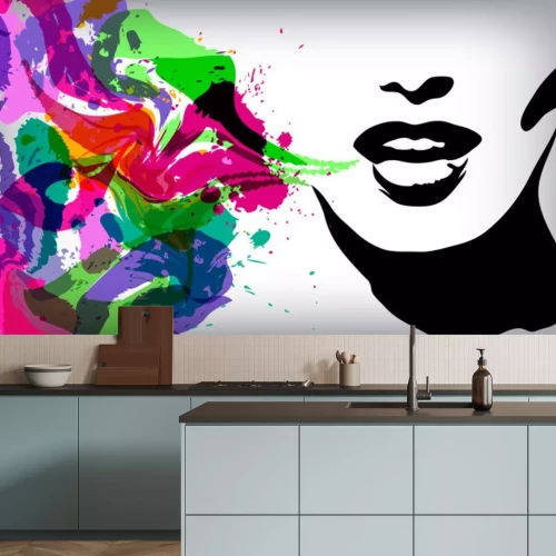 Sticker Spreken vrouw, mode, achtergrond, concept