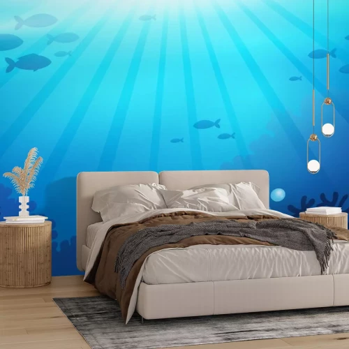 Sticker Oceaan onderwater thema achtergrond 1