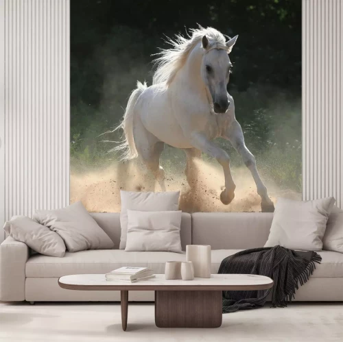 Fotobehang Wit dier op een Paddock