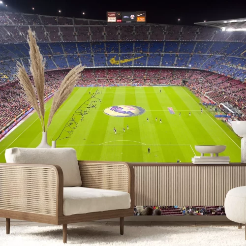 Fotobehang FC Barcelona stadion tijdens de wedstrijd