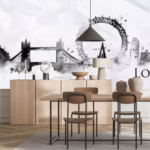 Sticker Silhouette inkt Londen