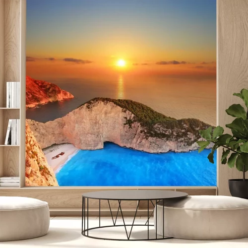 Fotobehang Bergen en baai in Griekenland