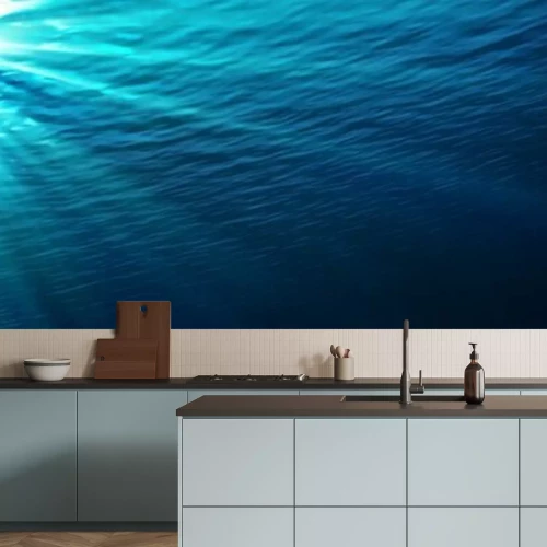 Sticker Underwater - blue shining in deep of the sea