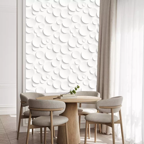 Behang Naadloos patroon van witte cirkels met slagschaduwen