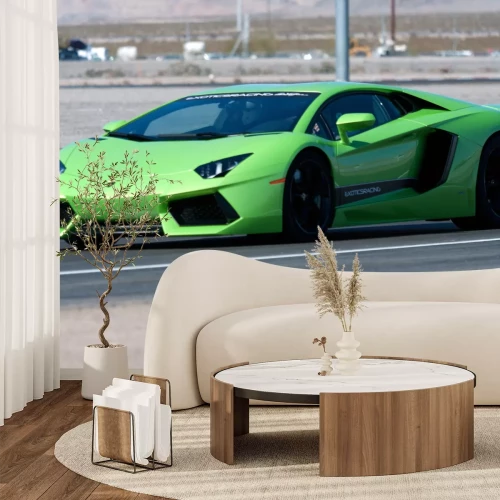 Fotobehang LAMBORGHINI AVENTADOR LP700 driving on race track