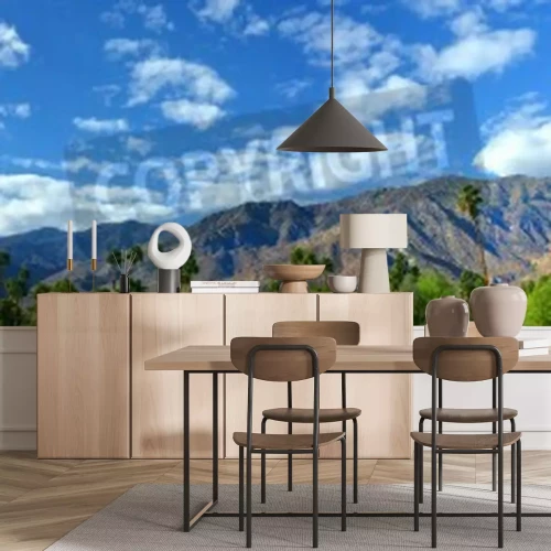 Fotobehang Panorama van bergen in de woestijn