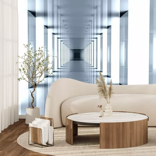 Fotobehang Moderne, verlichte gang