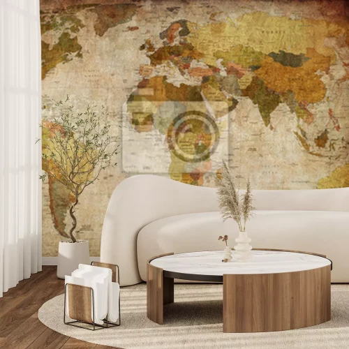 Fotobehang Oude retrokaart met inscripties