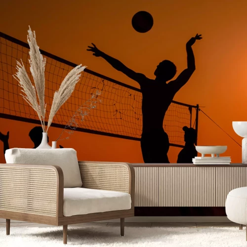 Sticker Beachvolleybal silhouet