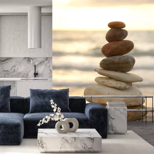 Sticker Stenen toren door de zee