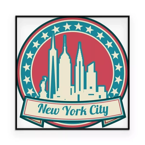 Poster De contouren van de gebouwen van New York in een symbolische weergave.