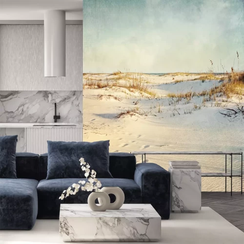 Fotobehang Sporen op zandduinen