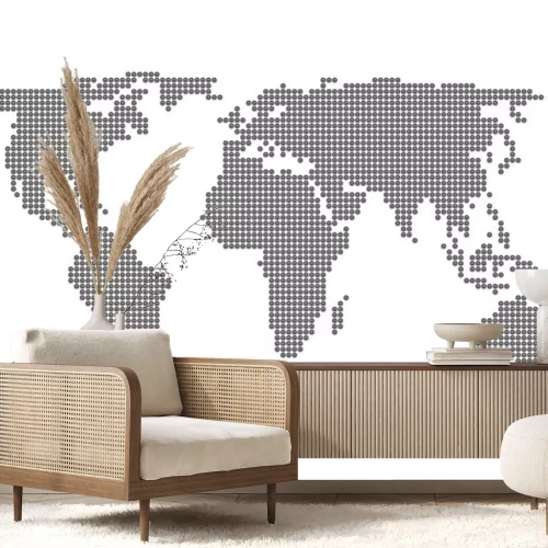 Sticker wereldkaart cirkel