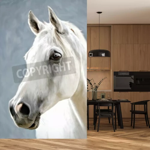 Fotobehang Close-up van het bruine oog van het paard