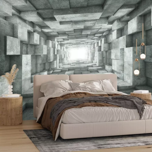 Fotobehang Tunnel met betonblokken