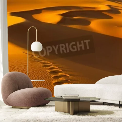 Fotobehang Oranje uitzicht op de woestijn