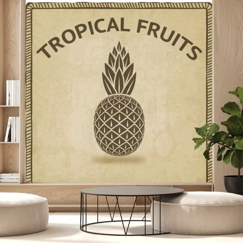 Sticker Retro graphics met ananas en letters