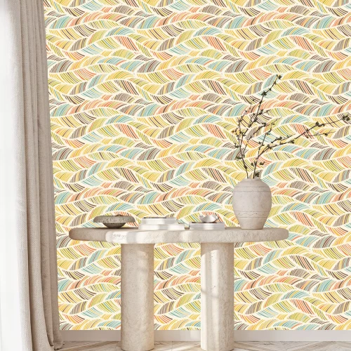 Behang Abstracte retro golven