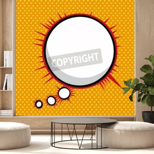 Fotobehang Lege ballon op oranje achtergrond