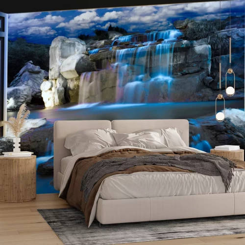 Fotobehang Ruimtelijk zicht op de waterval