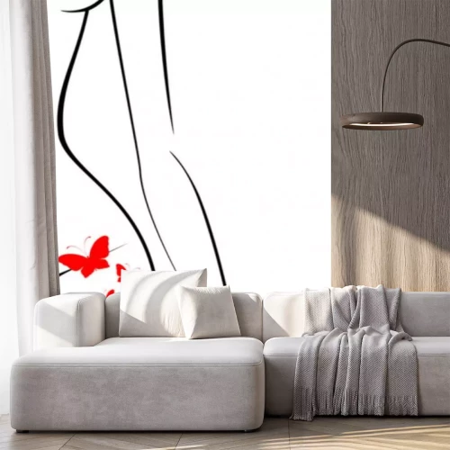 Sticker Vector silhouet van mooie womanish lichaam