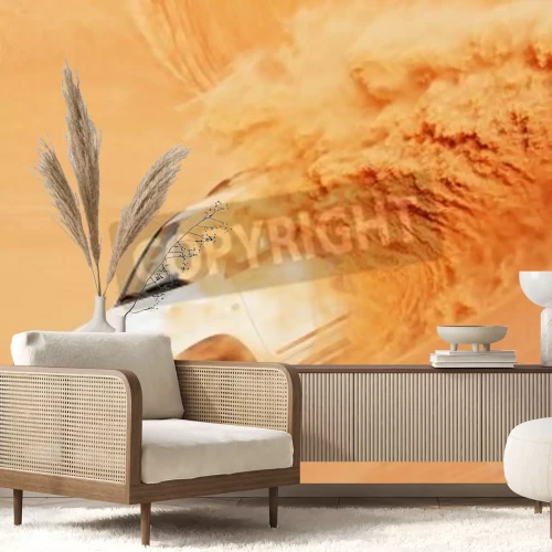 Fotobehang Auto in de woestijn