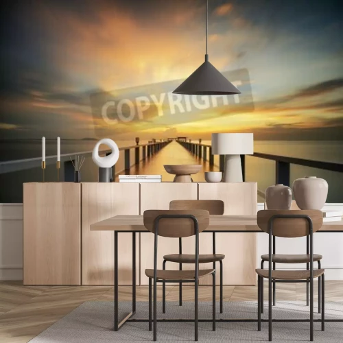 Fotobehang Zonsopgang op een pier