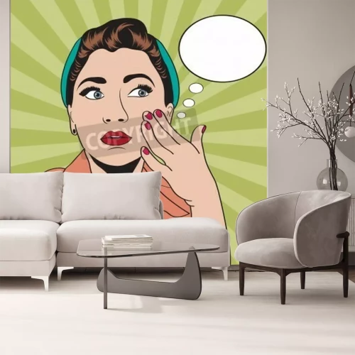 Fotobehang Retro vrouw in pop art stijl