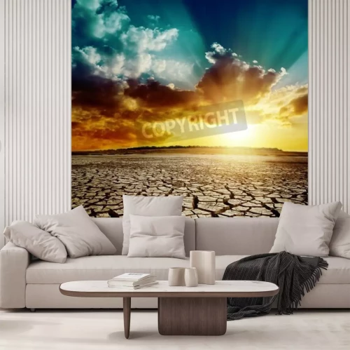 Fotobehang Gescheurde woestijngrond