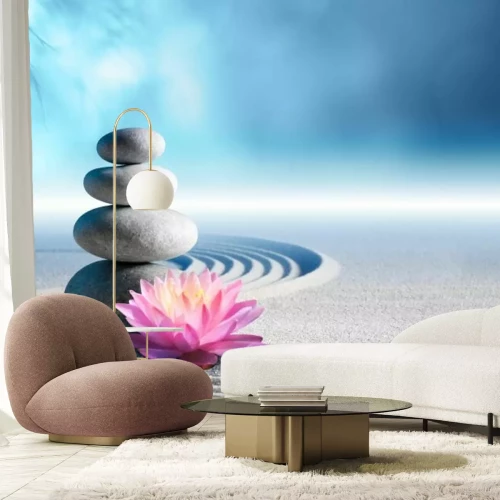 Sticker Zenstenen en waterlelies