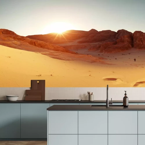 Fotobehang Zonsondergang in de woestijn