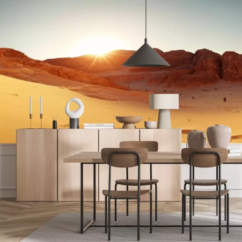 Fotobehang Zonsondergang in de woestijn