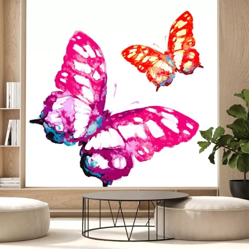 Sticker Twee vlinders in aquarel