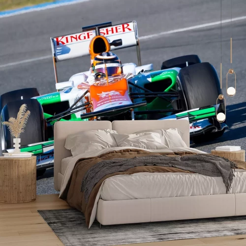 Fotobehang Groene formule 1-auto